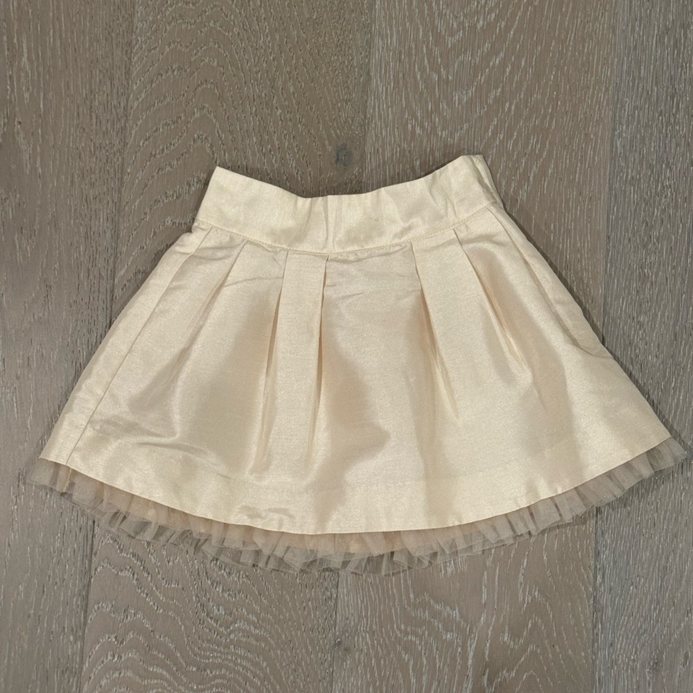 Janie & Jack Holiday Party Elegant Cream Tafetta Tulle Skirt 2t